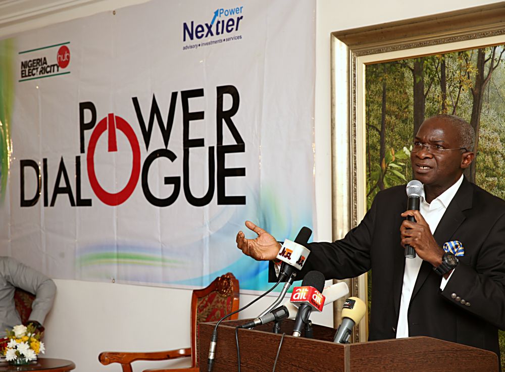 Hon. Minister of Power, Works & Housing, Mr Babatunde Fashola,SAN making his Opening Remarks the during  the January Power Dialogue Session on the theme, 2016 Power Sector Review & 2017 Power Policy Direction, organised by Nextier Power Ltd at the Thought Pyramid Art Centre, 18, Libreville Crescent, Wuse II, Abuja on Wednesday 18th,January 2017