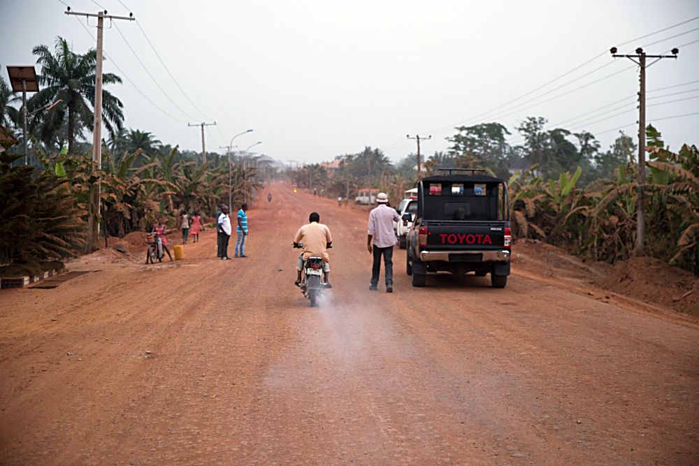 View of the ongoing reconstruction of  the Nnenwe -Uduma -Uburu Road in Ebonyi State on the second day of the inspection tour of Highway Projects in the South -East Zone of the country by Hon. Minister of Power,Works and Housing, Mr Babatunde Fashola SAN on Friday 3, February 2017