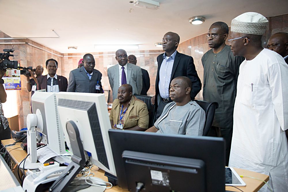 Hon Minister of Power Works  Housing Mr Babatunde Fashola SAN 2nd left Permanent Secretary Power in the Ministry Mr Louis Edozien2nd right Vice Chairman Nigerian Electricity Regulatory  CommissionNERC Engr Sanusi Garba right Interim MDCEO Transmission Company of NigeriaTCN Mr Usman Mohammedleft  during the 14th Monthly Meeting with Sectoral Paricipants in the Power Sector hosted by the Transmission Company of NigeriaTCN at the National Control Centre NCC Osogbo Osun State on Monday 10th  March 2017