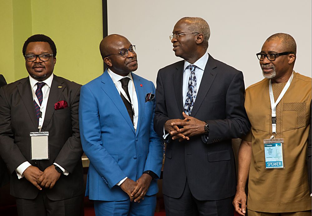 Hon Minister of Power Works  HousingMr Babatunde FasholaSAN2nd rightChairman Senate Committee on PowerSenator Enyinnaya Abariberight Managing DirectorCEO Niger Delta Power Holding Company Ltd Mr Chiedu Ugboleft and Deputy Group CEO United Capital Plc Mr Bunmi Akinremi2nd left in a group photograph shortly afterThe Guardian Power Summit 2017 with the theme Beyond Rhetoric Turning Nigerias Power Sector Value  Chain Potentials to Profitat the Four Points By Sheraton Victoria Island Lagos on Monday 14th September 2017