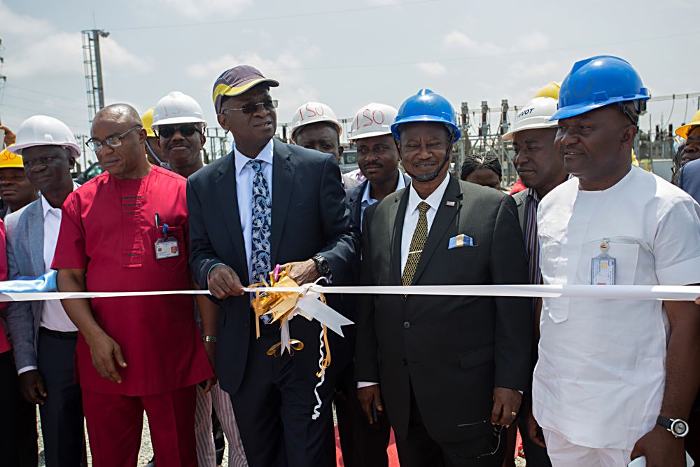 Hon Minister of Power Works  HousingMr Babatunde FasholaSANmidddle andManaging DirectorCEOEko Electricity Distribution CompanyEngr Oladele Amoda2nd right General Manager Transmission Lagos Region Engr Goeffrey Nwokoye2nd leftAssistant General Manager Engr Adebola Laminaleft and Assistant General Manager Technical Services Engr C Iwuamadi rightduring the commissioning of the 60MVA 13233KV Mobile Transformer installed by the Transmission Company of Nigeria to increasetransformer availablecapacity at the Aja Substation in Eti Osa Lagos on Thursday 14th September 2017