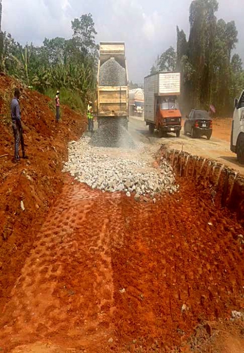 Personnel of the Reynolds Construction Company Nigeria Limited undertaking various construction activities including earthworks stone base Asphalt binder course Asphalt wearing course sideline drains median line drains kerb stones Bridges and Culverts for erosion control among othersat the dualization of Lokoja Benin RoadObajana Junction  Benin Section IV Phase I Ehor  Benin City Edo Stateas captured in the monthly progress report directed during the recent meeting of the HonMinister of PowerWorks and Housing Mr Babatunde Fashola SAN with contractors handling major projects across the country