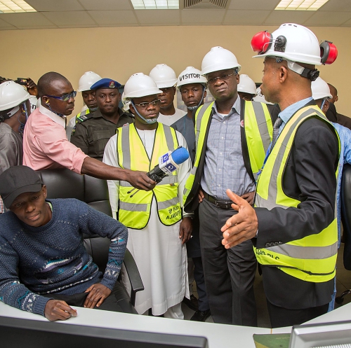 Hon Minister of PowerWorks  Housing Mr Babatunde FasholaSANmiddle Governor of Kogi State Mr Yahya Bello and MDCEO Geregu Power Plc Engr Adenuga Adeyemi inspecting the Geregu Power Plant during the 22ndMonthly Meeting with Power Sector Operatorshosted bytheKogi State Government and Geregu Power Plc at the Geregu Power 1 Plc ItobeAjaokuta Expressway Ajaokuta  Kogi Stateon Monday  11th December 2017