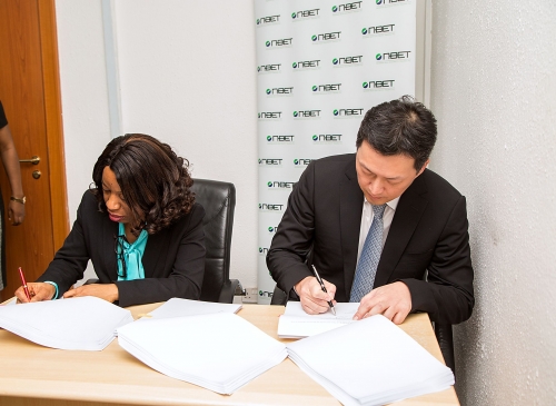 Managing Director Nigerian Bulk Electricity Trading PlcNBET Dr Marilyn Amobileft and Chief Executive Officer Kingline Development Nigeria Limited Mr Sean Kimright  during the Execution of the Power Purchase Agreement for a 550MW Gasfired Power Project in Ondo State between NBET and Kingline Development Nigeria Limited at  the Ministry of Power Works  Housing Headquarters Mabushi Abuja on Thursday 14th December 2017