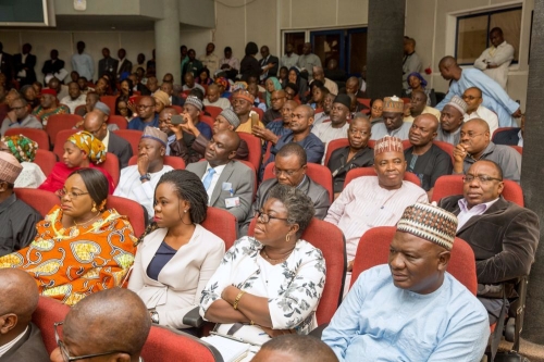 Cross section of Heads of Agencies Directors in the MinistryJournalists and others during the Submission of Report on Consultancy Service on 20Year Transmission Expansion Plan Development of Power System Master Plan for TCN  to the Minister at the Auditorium of the Ministry of PowerWorks  Housing Headquarters Power House Maitama AbujaFCT on Tuesday 30th January 2018