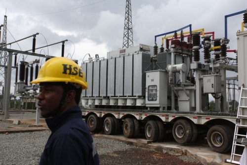 A view of the 40MVA 13233kv Mobile Power Transformer at the Ohiya Transmission Substation Umuahia Abia State commissioned by theHon Minister of Power Works  Housing Mr Babatunde FasholaSANon Monday 9th April 2018