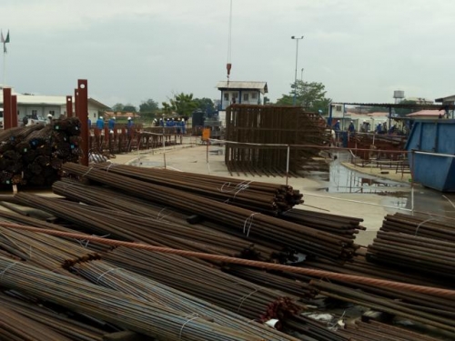 Production of Steel Reinforcement for Piling Works on the 2nd Niger Bridge Linking Anambra and Delta States On Going at the Messsrs Julius Berger Plc Yard Onisha Anambra State