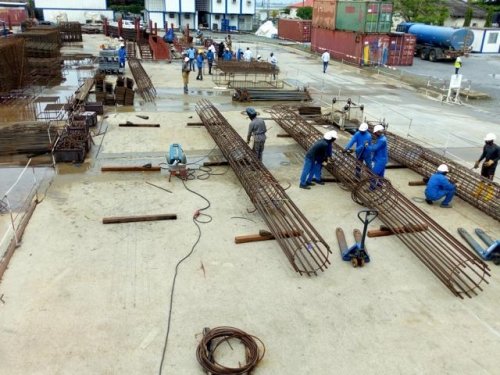 Production of Steel Reinforcement for Piling Works on the 2nd Niger Bridge Linking Anambra and Delta States On Going at the Messsrs Julius Berger Plc Yard Onisha Anambra State