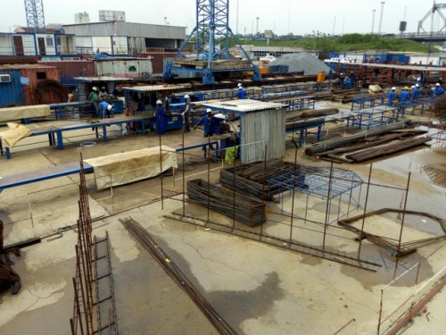 Production of Steel Reinforcement for Piling Works on the 2nd Niger Bridge Linking Anambra and Delta States On Going at the Messsrs Julius Berger Plc Yard Onisha Anambra State