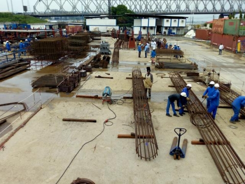 Production of Steel Reinforcement for Piling Works on the 2nd Niger Bridge Linking Anambra and Delta States On Going at the Messsrs Julius Berger Plc Yard Onisha Anambra State