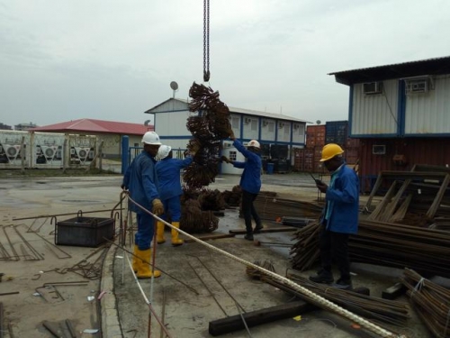 Production of Steel Reinforcement for Piling Works on the 2nd Niger Bridge Linking Anambra and Delta States On Going at the Messsrs Julius Berger Plc Yard Onisha Anambra State