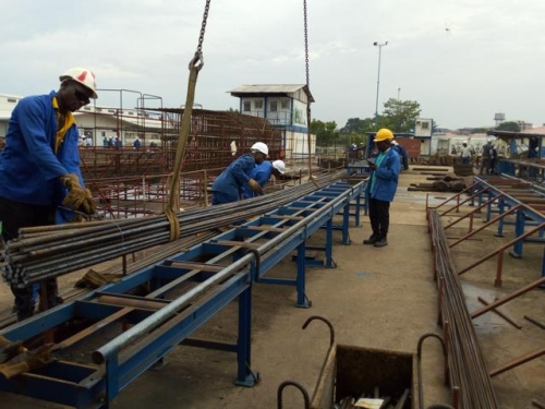 Production of Steel Reinforcement for Piling Works on the 2nd Niger Bridge Linking Anambra and Delta States On Going at the Messsrs Julius Berger Plc Yard Onisha Anambra State