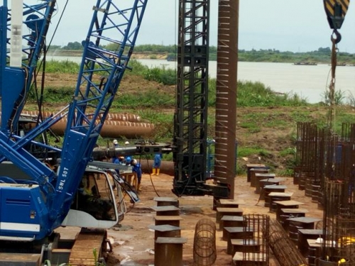 On Oging Piling Works on  the Construction of 2nd Niger Bridge Linking Anambra and Delta States Onisha End Anambra State