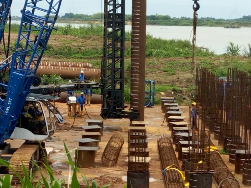 On Oging Piling Works on  the Construction of 2nd Niger Bridge Linking Anambra and Delta States Onisha End Anambra State