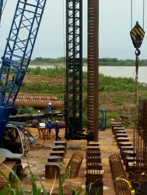 On Oging Piling Works on  the Construction of 2nd Niger Bridge Linking Anambra and Delta States Onisha End Anambra State