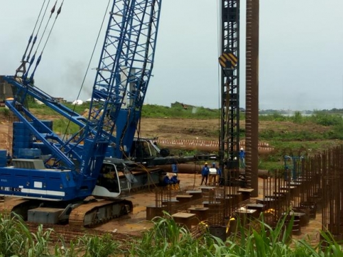 On Oging Piling Works on  the Construction of 2nd Niger Bridge Linking Anambra and Delta States Onisha End Anambra State