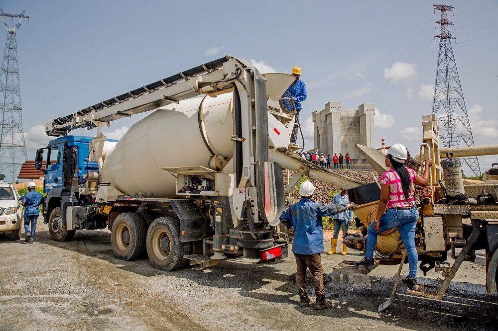 Personnel of Julius Berger Plc at workduring theinspection tour of the ongoing construction work on 2nd Niger Bridge in Anambra and Delta States by theHon Minister of Power Works  Housing Mr Babatunde FasholaSANon Day Three of his inspection tour of Federal Government Infrastructure Projects in the South East Zone of the country on Thursday 19th May 2018