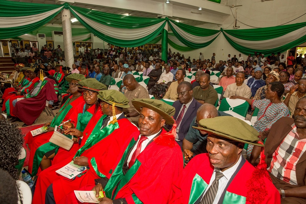 Cross Section of students academics traditional rulers and other participants during theSpecial Herbert Macaulay Memorial Lecture organized by the University of Nigeria Nsukka and delivered by theHon Minister of Power Works  Housing Mr Babatunde FasholaSANat the Princess Alexandra AuditoriumPAA Nsukka Enugu State on Monday 2nd July 2018