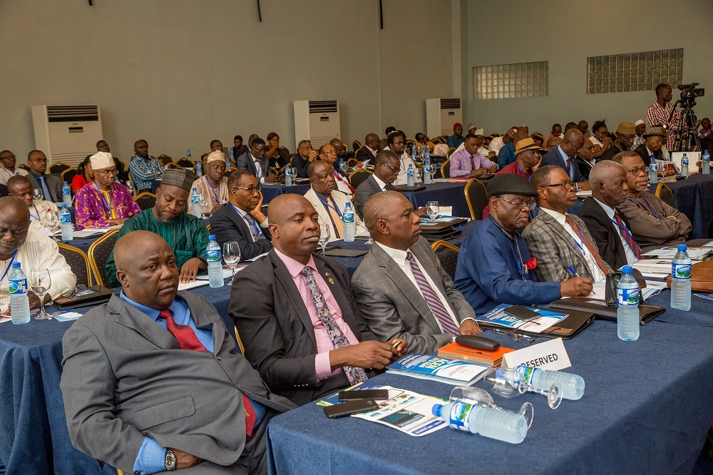 Cross section of Engineers and other invited participantsduring the 2018 Extra Ordinary General Meeting of theAssociation for Consulting Engineering in Nigeriawith the theme The Role of Engineering Consultants in the Implementation of the Presidential Executive Order 5 heldat the NAF Conference Centre  SuitesAbuja on Thursday 5th July 2018