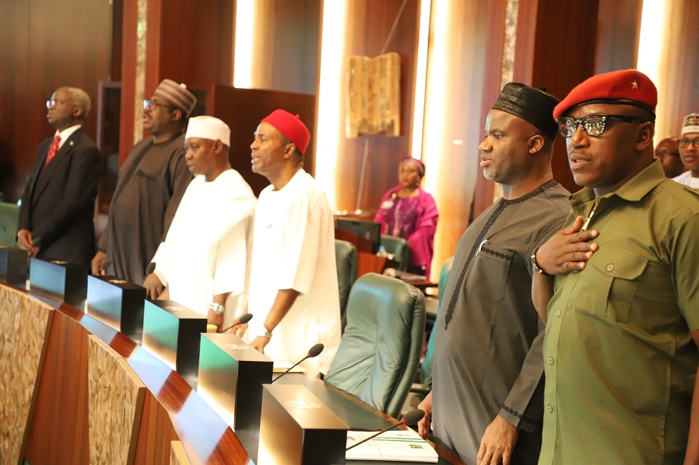 Cross section of Ministersduring the Federal Executive Council FEC meeting presided over by Acting President Yemi Osinbajoat the Aso Chambers State House Abuja on Wednesday 8th August 2018