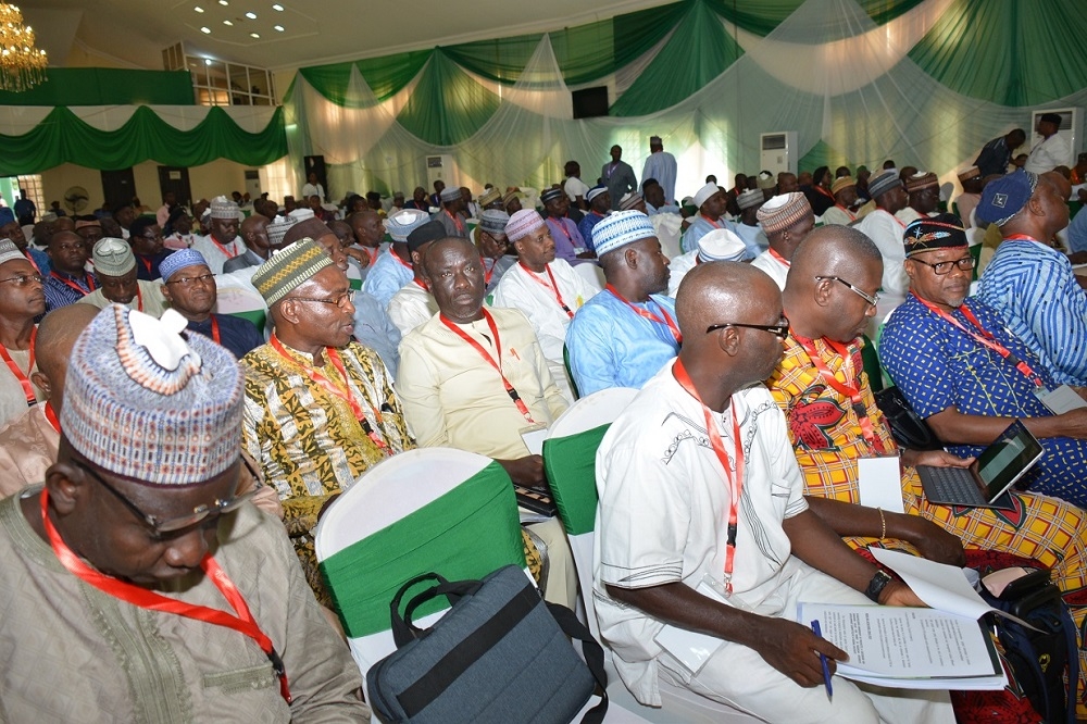 Council members deliberating on the submission from the various Thermatic Group reports at the National Council on Works holding at Kebbi State  Photos by Bose from Press Department of the Ministry