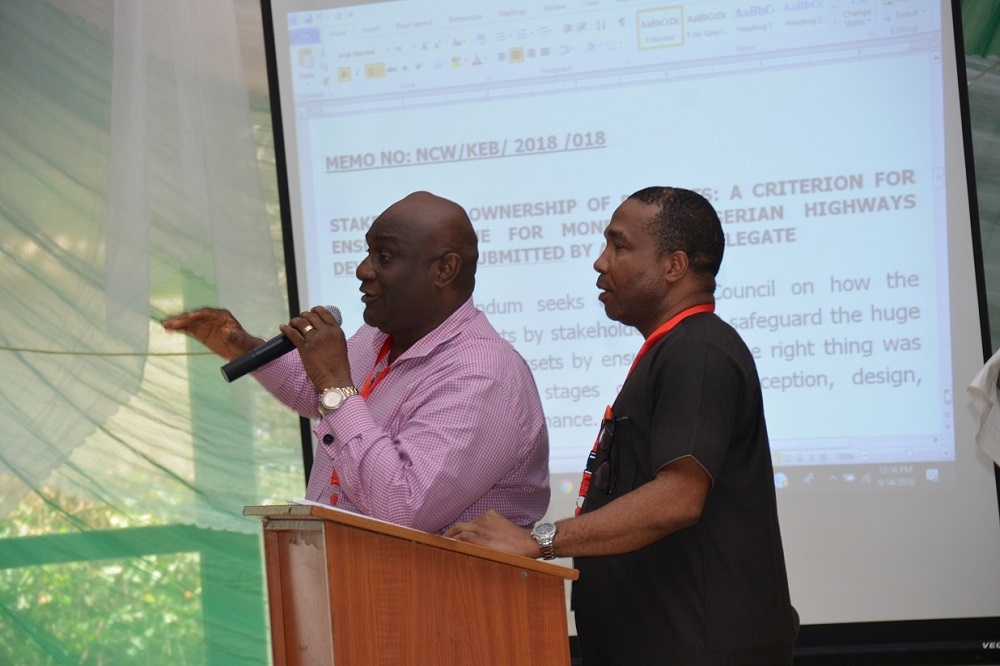 Council members deliberating on the submission from the various Thermatic Group reports at the National Council on Works holding at Kebbi State  Photos by Bose from Press Department of the Ministry