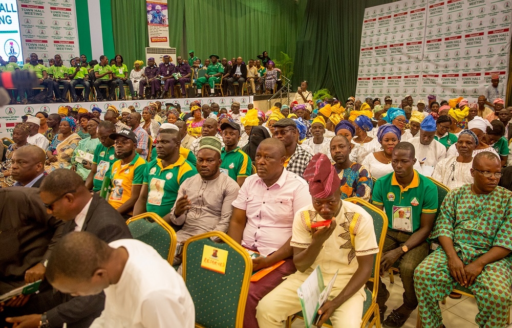 A cross section of participants duringthe Special Town Hall Meeting on Infrastructureat the Emeritus Professor Theophilus Ogunlesi Hall opposite UCH main gateQueen Elizabeth road Ibadan Oyo State on Thursday 25th October 2018