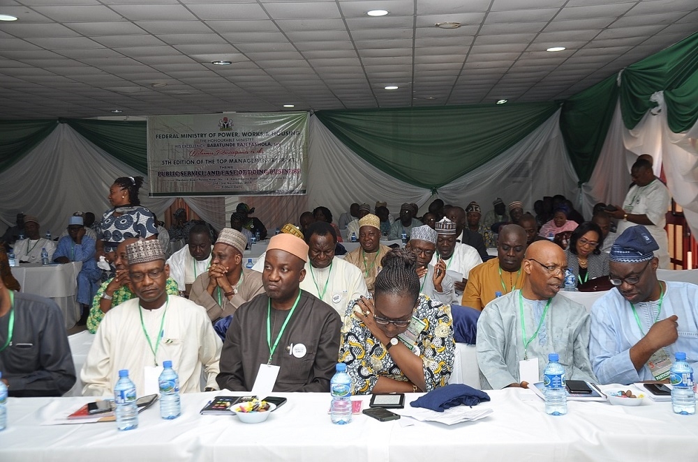 5th Edition of the Top Management Retreat for Directors Chief Executives of Agencies and Heads of Unit of the Federal Ministry of Power Works and Housing was held at the Dankani Guest Palace Hotel Sokoto Sokoto State on 2nd and 3rd November 2018 with the theme Public Service and Ease of Doing Business