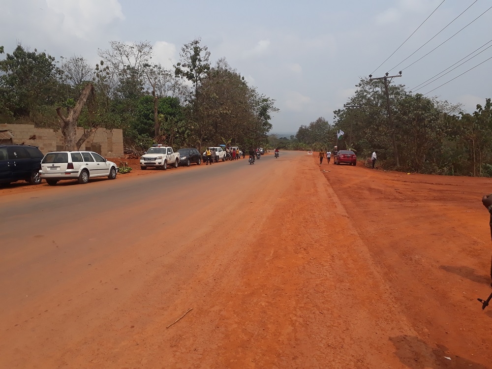 Odukpani Junction   Akpet 1 Section of Calabar   Ikom   Ogoja Road in Cross River State  Contract NO  6525 by the Honourable Minister of State for Power  Works and Housing  Hon  Mustapha Baba Shehuri  In attendance are the Executive Governor of Cross River State  represented by the Commissioner of Works  Engr  Dane Osim Asu  FNSE   Engr  Yemi Oguntumiyi  Director  Highways Construction and Rehabilitation Department  Dr  Famous Eseduwo   Director  Planning Research and Statistics Dept   Director Gighways Dept  South South  Federal Controller  Works   Cross River State and other staff of the Ministry on the 28th of January  2019