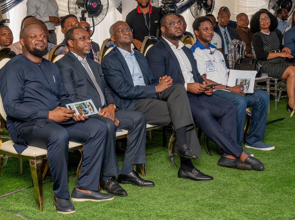 Former Hon  Minister of Power  Works   Housing  Mr Babatunde Fashola SAN middle   Founder Director  Gasco Marine Limited  Mr Faruk Agoro left    hairman Viathan Group  Mr Olusola Adeeyo 2nd left  and Managing Director  Gasco Marine  Mr Bukola Badejo     Okusanya right   during the commissioning of the Gasco Compressed Natural Gas  CNG  Plant built by Gasco Marine Limited at Abeokuta  Ogun State on Thursday 4th  July 2019