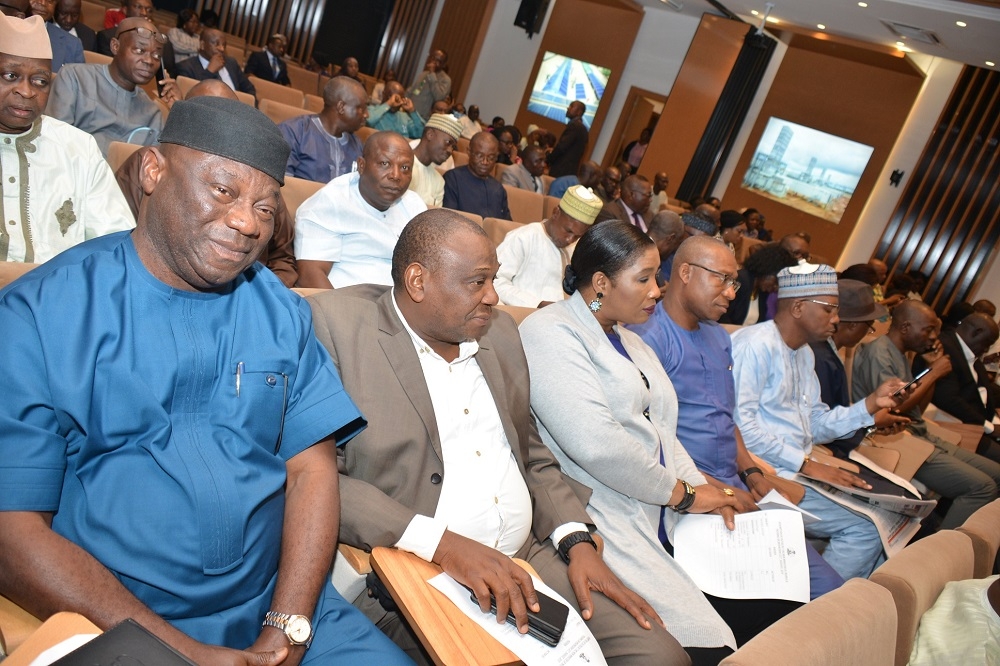 The Honourable Minister of Works and Housing  Hon Babatunde Fashola  SAN  and the Minister of State  Abubakar D  Aliyu resumes office at the Ministry s Headquarter  Mabushi Abuja with the Permanent Secretary and staff of the Ministry in attendance on the 21st of August  2019