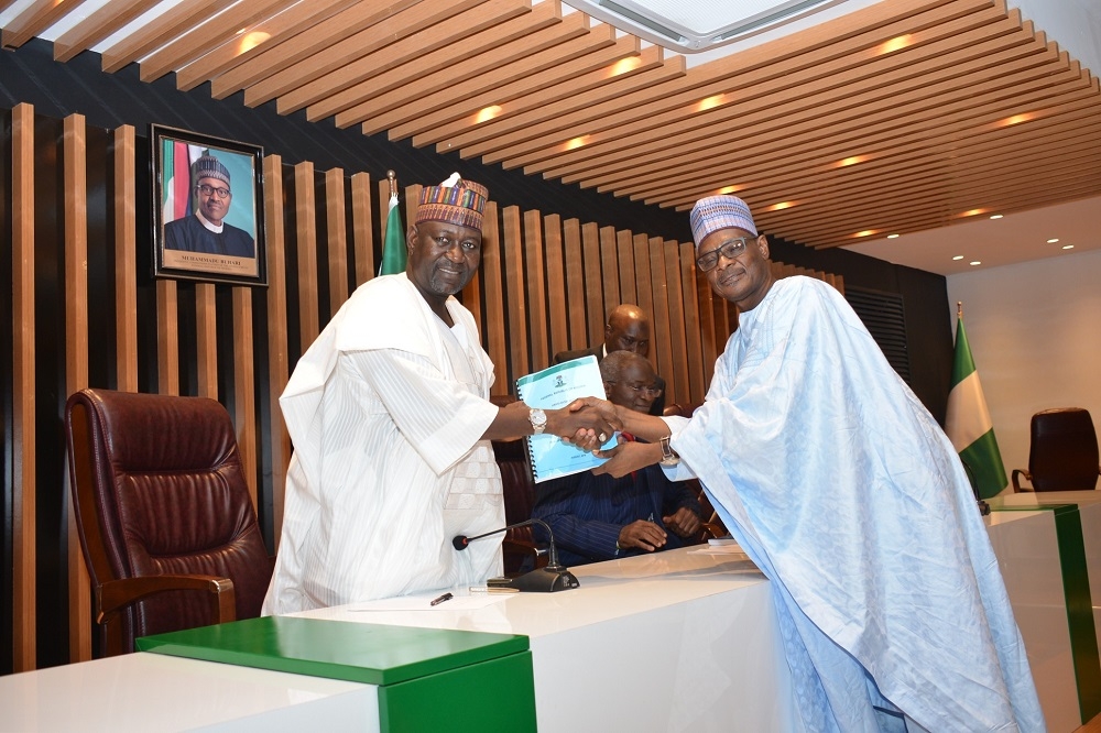 The Honourable Minister of Works and Housing  Hon Babatunde Fashola  SAN  and the Minister of State  Abubakar D  Aliyu resumes office at the Ministry s Headquarter  Mabushi Abuja with the Permanent Secretary and staff of the Ministry in attendance on the 21st of August  2019