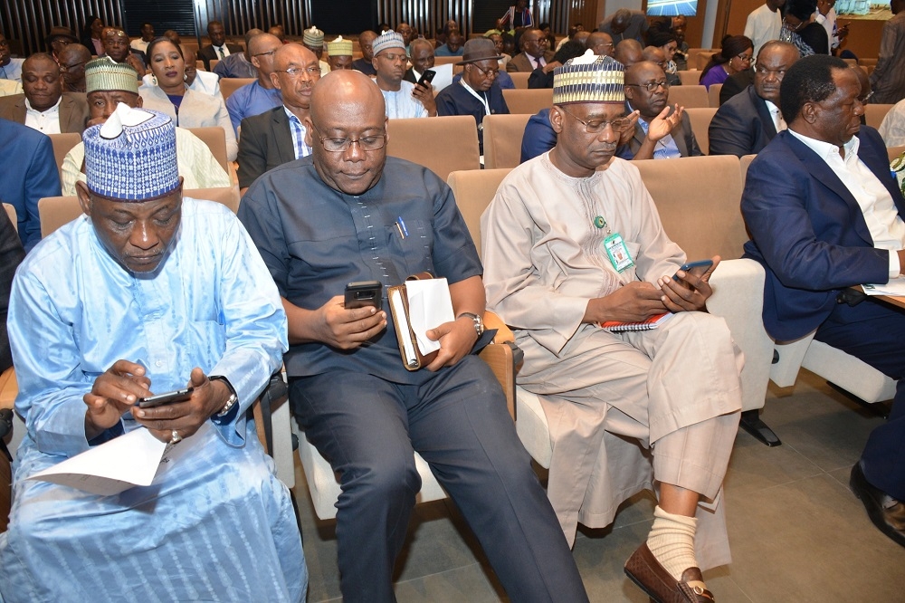 The Honourable Minister of Works and Housing  Hon Babatunde Fashola  SAN  and the Minister of State  Abubakar D  Aliyu resumes office at the Ministry s Headquarter  Mabushi Abuja with the Permanent Secretary and staff of the Ministry in attendance on the 21st of August  2019