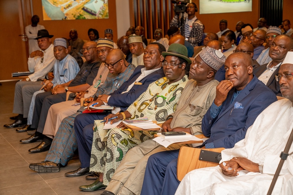 Cross section of the Directors   Staff of the Ministry of Works   Housing  during the resumption of duties at the Ministry by   the Hon  Minister  Mr Babatunde Raji Fashola  SAN and Minister of State  Engr  Aliu Abubakar   after being sworn in at the Presidential Villa in Abuja on  Wednesday  21st August 2019