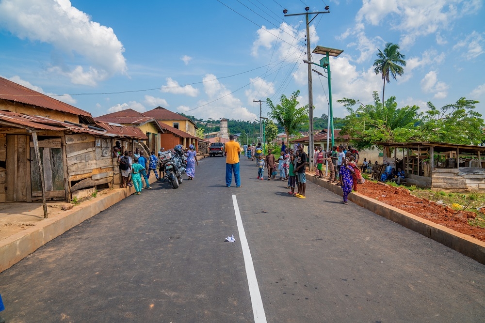 A view of one of the Roads  during the Official Commissioning by the  Hon  Minister of Works   Housing  Mr Babatunde Fashola SAN  of the 6KM Road Network in Ilara  Mokin  Akure  Ondo State constructed by Chief Ade Ojo on Saturday  9th November 2019