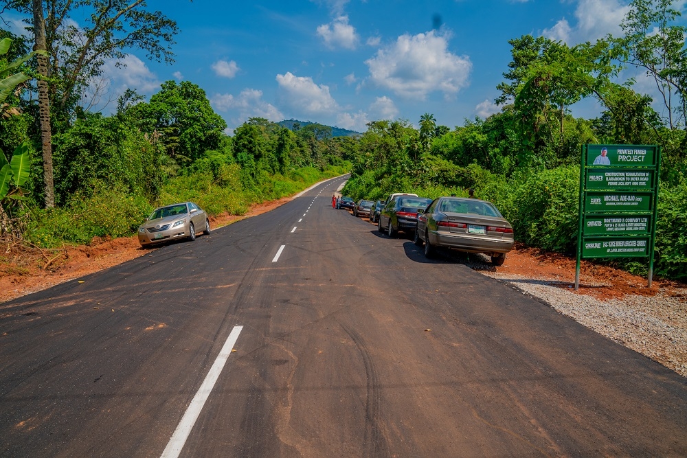 A view of one of the Roads  during the Official Commissioning by the  Hon  Minister of Works   Housing  Mr Babatunde Fashola SAN  of the 6KM Road Network in Ilara  Mokin  Akure  Ondo State constructed by Chief Ade Ojo on Saturday  9th November 2019