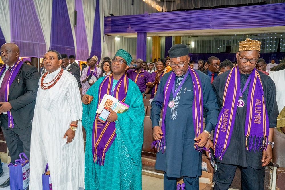 Cross section of the University of Benin Alumni and other guests  during the public presentation of a book titled   National Development and Human Security  Essays and Materials in Honour of a Distinguished Alumnus  Babatunde Raji Fashola SAN  at the Akin Deko Main Auditorium  University of Benin  Benin City  Edo State on Thursday  14th November 2019