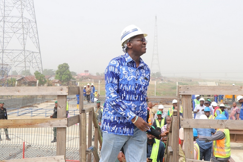 Next Level Agenda  The Honourable Minister of Works and Housing  Mr  Babatunde Fashola  SAN  on the deck of the 2nd Niger Bridge Project  Asaba Section by Messrs Julius Berger Plc on the 11th of February  2020