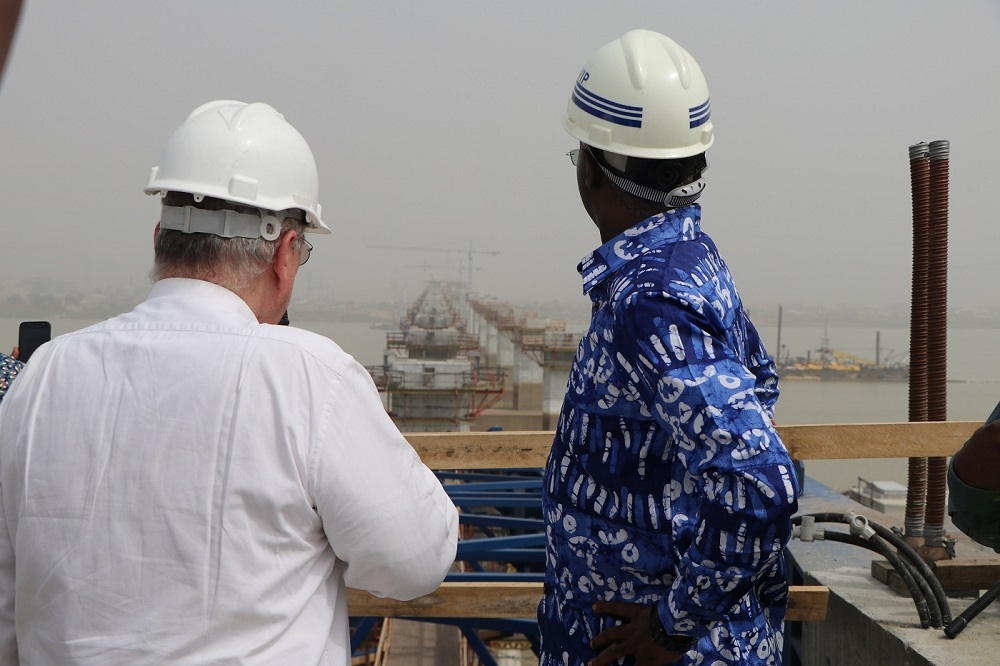 Next Level Agenda  The Honourable Minister of Works and Housing  Mr  Babatunde Fashola  SAN  on the deck of the 2nd Niger Bridge Project  Asaba Section by Messrs Julius Berger Plc on the 11th of February  2020