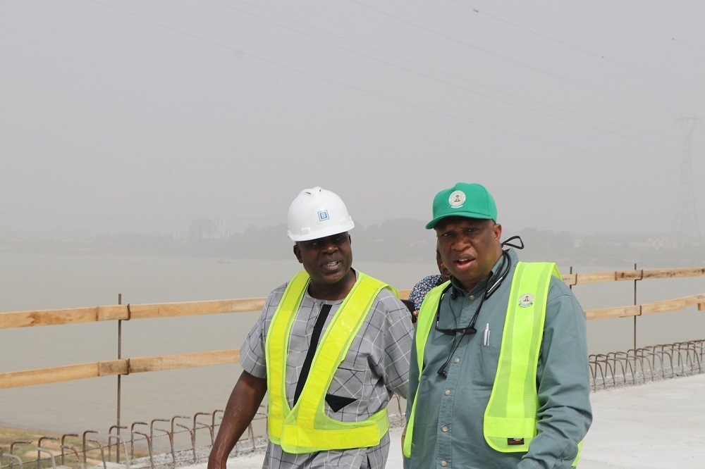 Next Level Agenda  The Honourable Minister of Works and Housing  Mr  Babatunde Fashola  SAN  on the deck of the 2nd Niger Bridge Project  Asaba Section by Messrs Julius Berger Plc on the 11th of February  2020