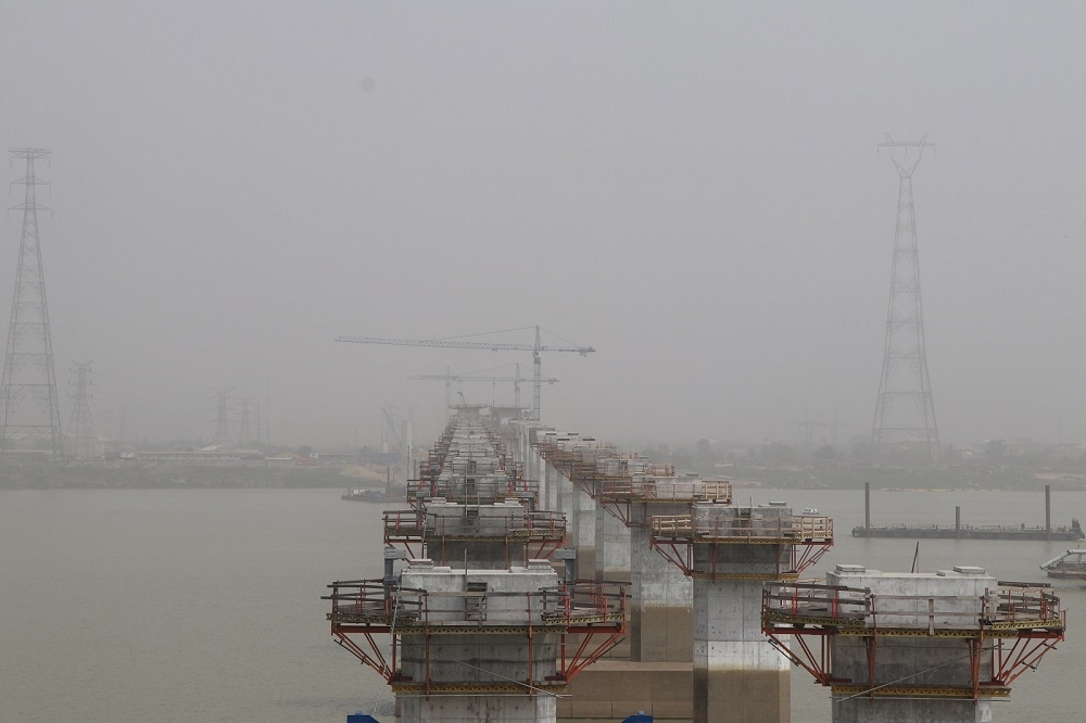 Next Level Agenda  The Honourable Minister of Works and Housing  Mr  Babatunde Fashola  SAN  on the deck of the 2nd Niger Bridge Project  Asaba Section by Messrs Julius Berger Plc on the 11th of February  2020