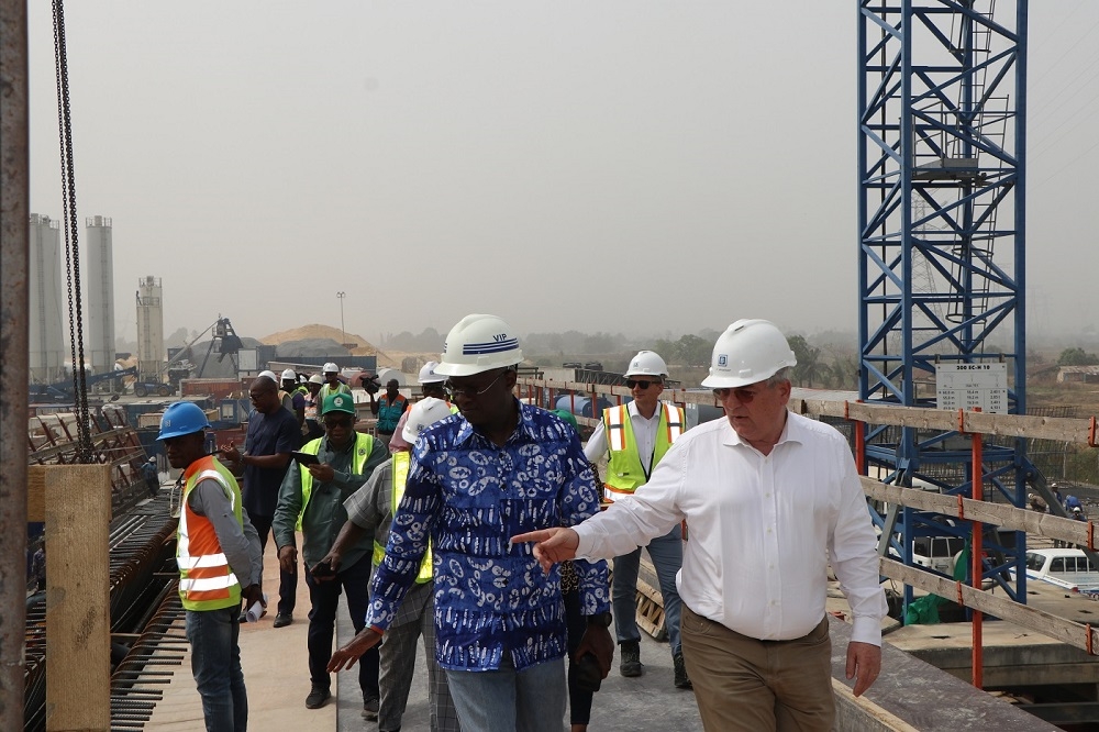 Next Level Agenda  The Honourable Minister of Works and Housing  Mr  Babatunde Fashola  SAN  on the deck of the 2nd Niger Bridge Project  Asaba Section by Messrs Julius Berger Plc on the 11th of February  2020