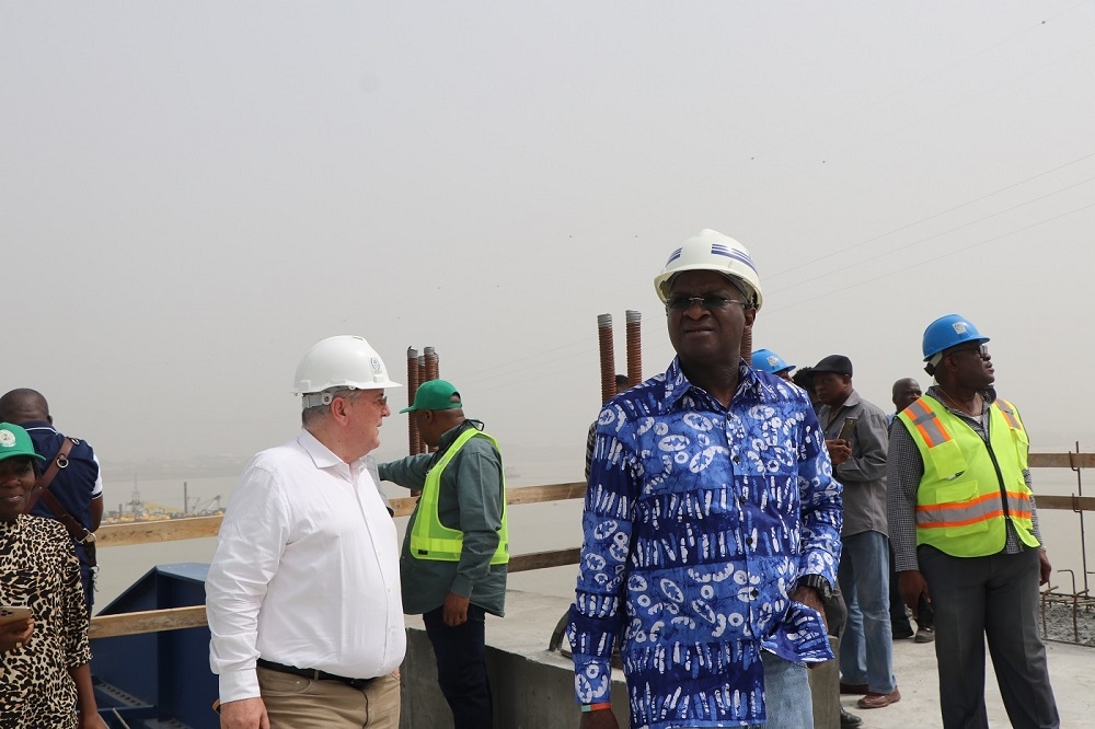 Next Level Agenda  The Honourable Minister of Works and Housing  Mr  Babatunde Fashola  SAN  on the deck of the 2nd Niger Bridge Project  Asaba Section by Messrs Julius Berger Plc on the 11th of February  2020