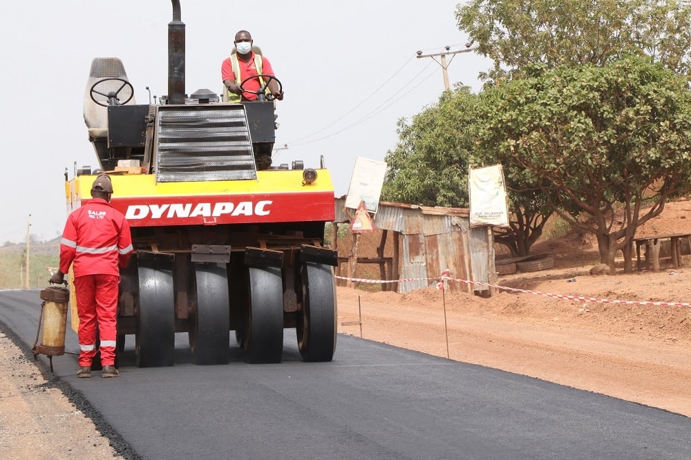 The Permanent Secretary, FMW&amp;H, Babangida Hussaini represented by Engr. Funso Adebiyi, Director Highway Construction and Rehabilitation Department, Federal Controller, Niger State, Engr. I.F. Umeh, representative of Messrs. Salini Nigeria Limited inspecting the Dualization of Suleja-Minna Road, Phase II, (KM 40+000-KM 101+000) Contract No. 6267 in Niger State on the 24th March, 2021.