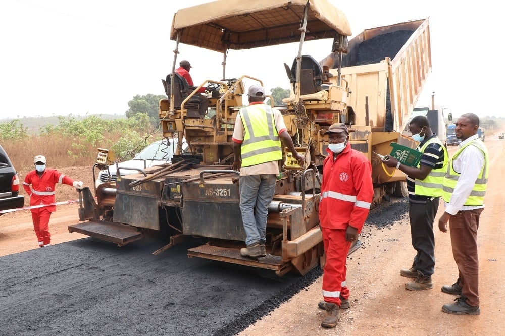 The Permanent Secretary, FMW&amp;H, Babangida Hussaini represented by Engr. Funso Adebiyi, Director Highway Construction and Rehabilitation Department, Federal Controller, Niger State, Engr. I.F. Umeh, representative of Messrs. Salini Nigeria Limited inspecting the Dualization of Suleja-Minna Road, Phase II, (KM 40+000-KM 101+000) Contract No. 6267 in Niger State on the 24th March, 2021.