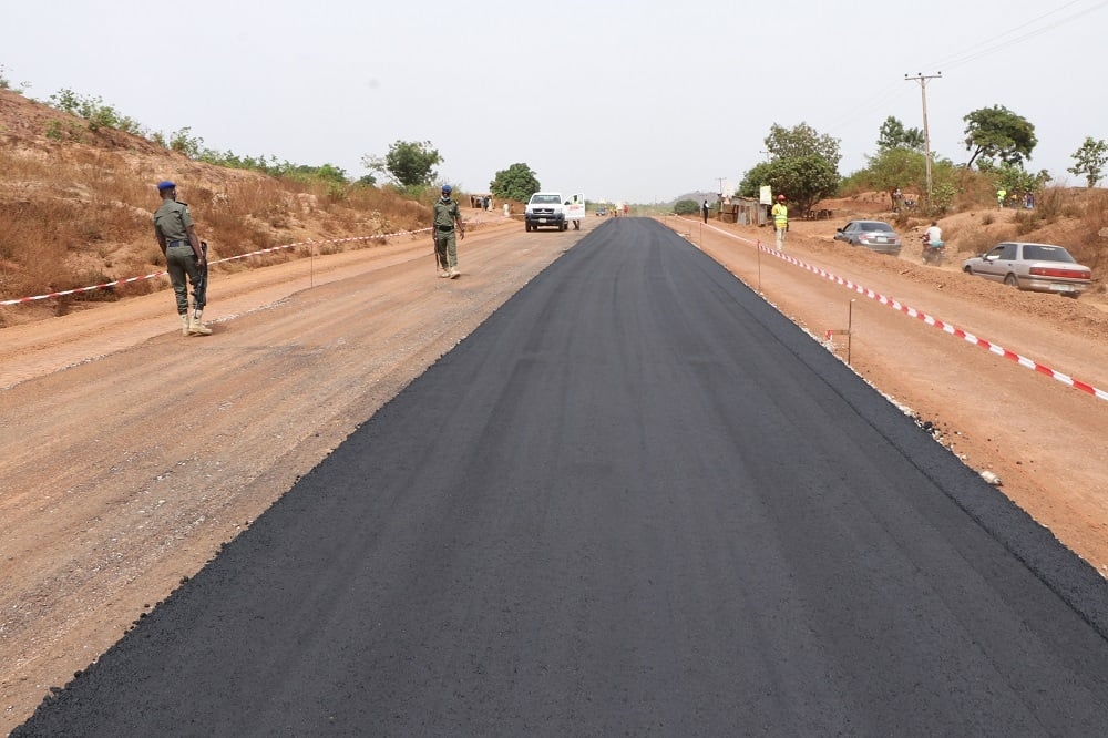 The Permanent Secretary, FMW&amp;H, Babangida Hussaini represented by Engr. Funso Adebiyi, Director Highway Construction and Rehabilitation Department, Federal Controller, Niger State, Engr. I.F. Umeh, representative of Messrs. Salini Nigeria Limited inspecting the Dualization of Suleja-Minna Road, Phase II, (KM 40+000-KM 101+000) Contract No. 6267 in Niger State on the 24th March, 2021.