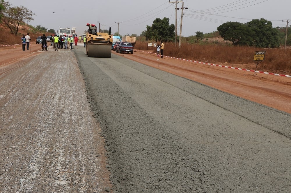 The Permanent Secretary, FMW&amp;H, Babangida Hussaini represented by Engr. Funso Adebiyi, Director Highway Construction and Rehabilitation Department, Federal Controller, Niger State, Engr. I.F. Umeh, representative of Messrs. Salini Nigeria Limited inspecting the Dualization of Suleja-Minna Road, Phase II, (KM 40+000-KM 101+000) Contract No. 6267 in Niger State on the 24th March, 2021.