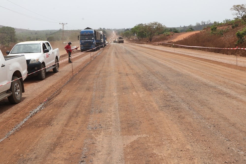 The Permanent Secretary, FMW&amp;H, Babangida Hussaini represented by Engr. Funso Adebiyi, Director Highway Construction and Rehabilitation Department, Federal Controller, Niger State, Engr. I.F. Umeh, representative of Messrs. Salini Nigeria Limited inspecting the Dualization of Suleja-Minna Road, Phase II, (KM 40+000-KM 101+000) Contract No. 6267 in Niger State on the 24th March, 2021.