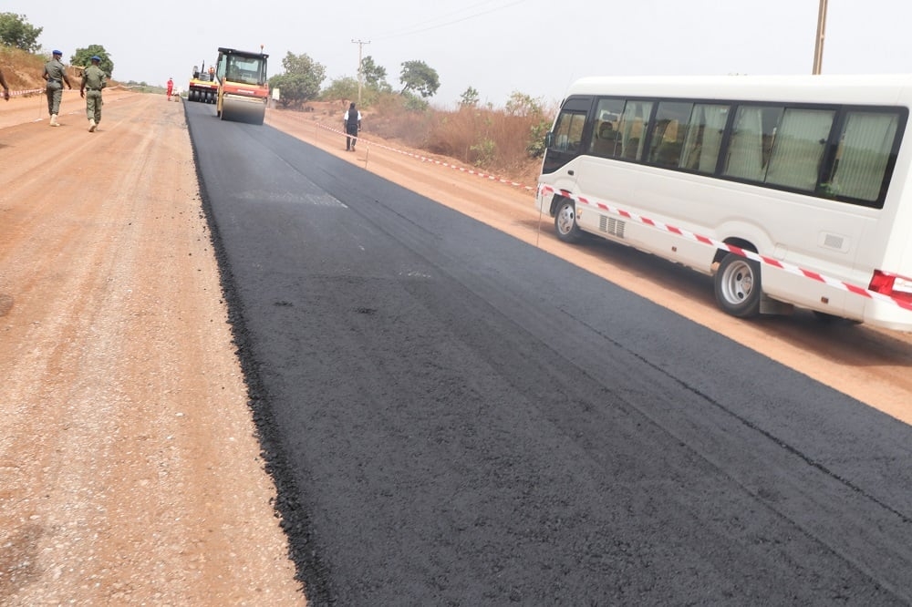 The Permanent Secretary, FMW&amp;H, Babangida Hussaini represented by Engr. Funso Adebiyi, Director Highway Construction and Rehabilitation Department, Federal Controller, Niger State, Engr. I.F. Umeh, representative of Messrs. Salini Nigeria Limited inspecting the Dualization of Suleja-Minna Road, Phase II, (KM 40+000-KM 101+000) Contract No. 6267 in Niger State on the 24th March, 2021.