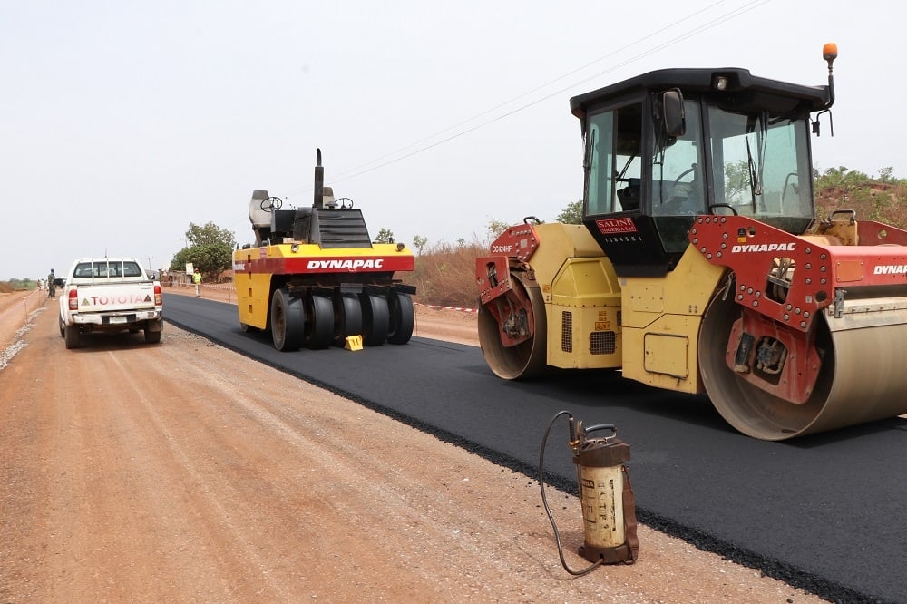 The Permanent Secretary, FMW&amp;H, Babangida Hussaini represented by Engr. Funso Adebiyi, Director Highway Construction and Rehabilitation Department, Federal Controller, Niger State, Engr. I.F. Umeh, representative of Messrs. Salini Nigeria Limited inspecting the Dualization of Suleja-Minna Road, Phase II, (KM 40+000-KM 101+000) Contract No. 6267 in Niger State on the 24th March, 2021.